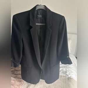 Zara black blazer rolled up sleeves size xs